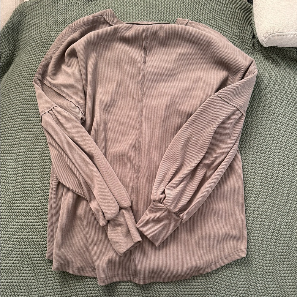 Brown Women's V-Neck Top